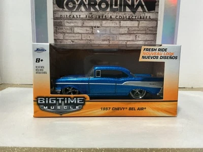 1/32 JADA - BIGTIME MUSCLES 1957 CHEVY BEL AIR [BLUE] [SCUFF MARKS ON PLASTIC] - Image 1 of 3