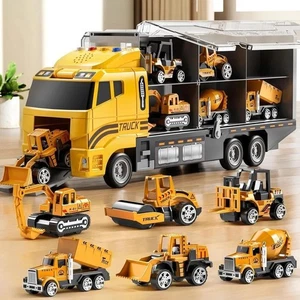 Toddler Boys Construction Truck Vehicle Toy Set with Play Mat, Die-Cast Toy Car - Picture 1 of 7