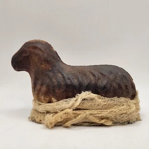 Antiguo tope de puerta de cordero de hierro fundido - Imagen 1 de 7