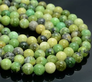 Natürlicher Chrysopras Edelstein 8 mm Rund Glatt Perlen Strang 15,5 Zoll für Schmuck - Bild 1 von 4