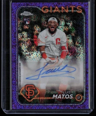 LUIS MATOS 2024 TOPPS CHROME UPDATE PURPLE SPECKLE REFRACTOR AUTO RC AUTO - Image 1 of 2