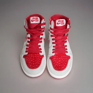Nike Women's Air Jordan 1 Mid Valentines Day Red White DV1304-100 worn 2x Sz 5.5 - Picture 1 of 11