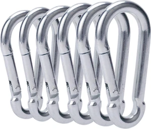 3 Inch Carabiner Clip Spring Snap Hook Heavy Duty 6Pcs M8X80Mm for Fitness - Picture 1 of 12