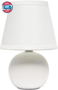 LT2008-OFF Mini Ceramic Globe Table Lamp, off White - Picture 1 of 12