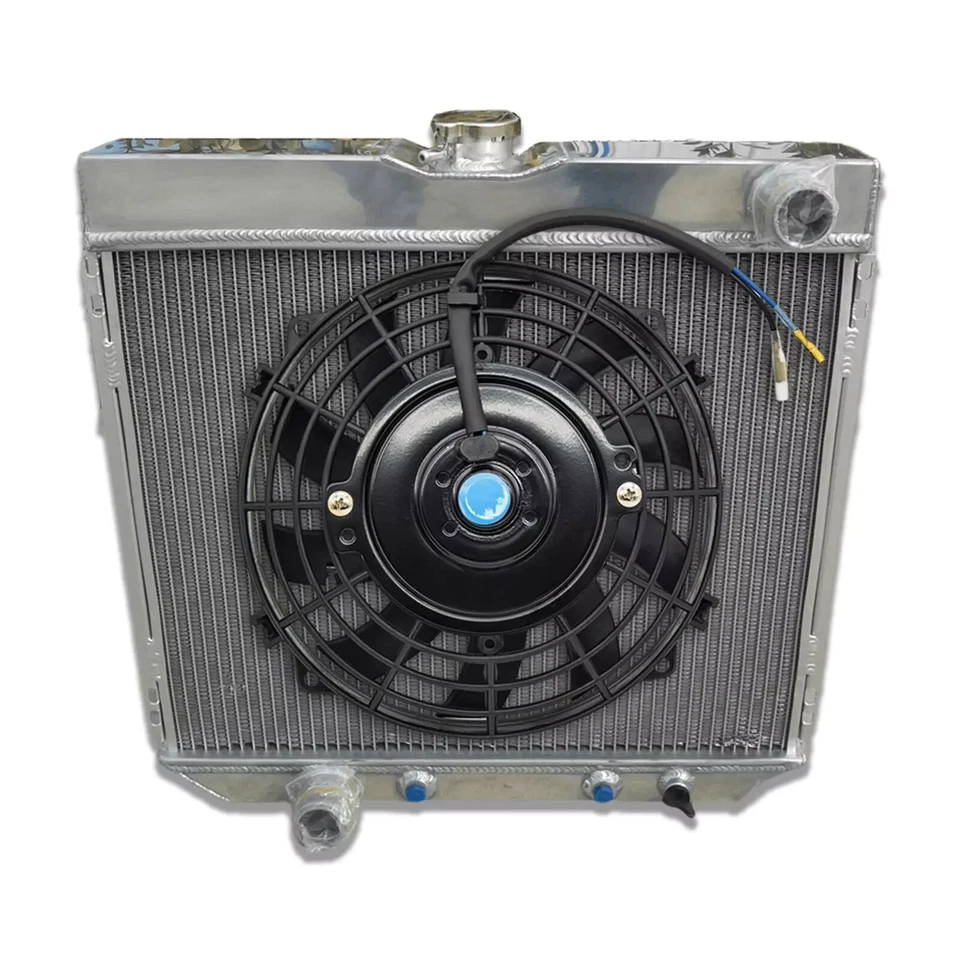 Radiador de aluminio de 3 filas + ventilador para Ford Falcon/Mustang/FAIRLANE/Comet 1963-1977 Foto 1 de 4