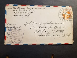 APO 230 ST. LO, FRANCE 1944 Censored WWII Army Cover 903 ORD HAM Co to APO 923 - Picture 1 of 2