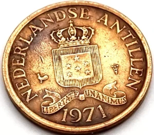 1971 NETHERLANDS ANTILLES - 1 Cent 🤩 Vintage XF/UNCIRCULATED Very Shiny Coin 🤩 - Picture 1 of 2