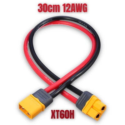 ✅ 1 Stück XT60H Hochstrom Verlängerungskabel 30cm 12AWG Stecker Buchse Lipo Akku - Bild 1 von 4