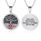 Hidden Info Engraved Medical Alert Necklace with Can be Used Repeatedly QR Code