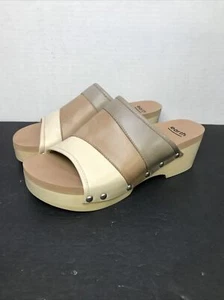 New Earth Women's Size SZ 9.5 Shoes Pine Tiga Women Wedge Slide Sandal - Nude - Picture 1 of 15
