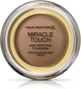 Max Factor Miracle Touch Foundation, New and Improved Formula, 97 Toasted Almond - Picture 1 of 12
