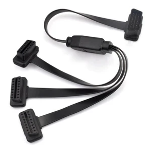 50CM OBDII Splitter Cable 3 Way obd2 all 16 Pins wired Male to 3 Female Y Cable  - Picture 1 of 6