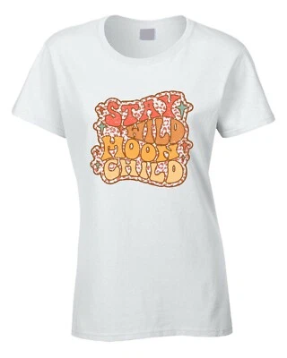 Stay Wild Sun Child Womens T-Shirt Hippy Hippie Sixties Peace Love Gift Retro - Image 1 of 2