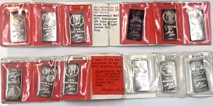 12 VINTAGE MINI STERLING SILVER BARS! SIX VARIETIES 3.64 TR OZ TOTAL - Picture 1 of 8