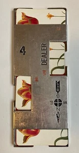 Vtg Metal Aluminum Bridge Dealer Card Holder Tray w/ vtg cards Felt back #4 - Picture 1 of 3