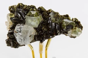Green Epidote and Quartz Crystal Cluster Hakkari Turkey 81mm 138g H2112 - Picture 1 of 14