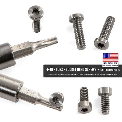 KNIFEKITS.COM 4-40 - TORX - Socket Head Screws - Knife Making Parts - 25 Count