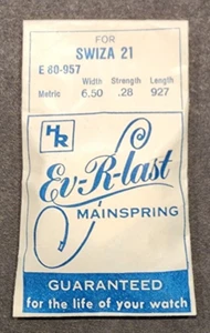 SWIZA 21 HR E 80-957 Ev-R-Last Mainspring WIDTH 6.50 STRENGTH .28 LENGHT 927 - Picture 1 of 5