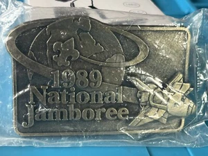 Vintage Commemorative 1989 Boy Scout National Jamboree Texas Western Belt Buckle - Picture 1 of 3