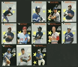 1987 FLEER BASEBALL ALL-STARS MISCUT COMPLETE SET (11) PLUS VARIATION (12 CARDS) - Picture 1 of 2