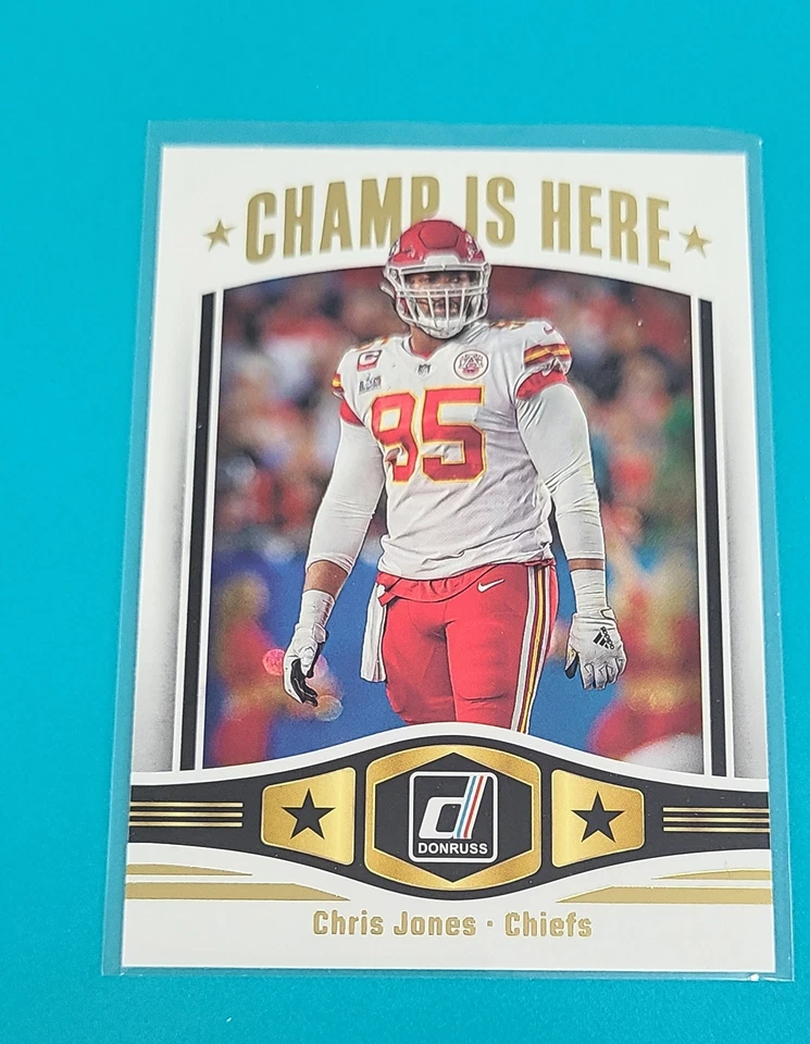 2023 Donruss Champ is Here #CIH-16 Chris Jones KC Chiefs FOOTBALL Card Z - Image 1 of 2