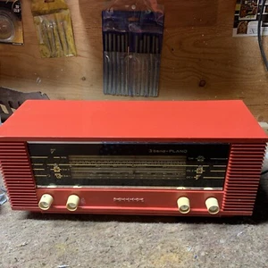Rare West Germany Philips Radio Red Vacuum Tube AM FM Radio - Picture 1 of 11