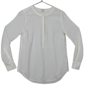 J. Crew Factory Henley Shirt Long Sleeve Size XS white - Picture 1 of 9