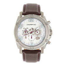 Morphic M73 Chronograph Silver Dial Brown Leather Men's Watch MPH7301