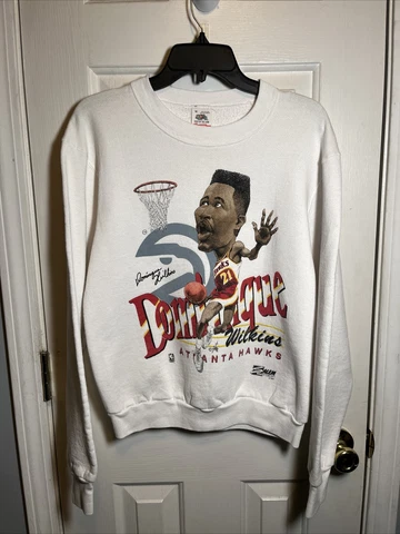 Vintage Atlanta Hawks Dominique Wilkins NBA Crewneck Sweatshirt M Salem 1990 Cover