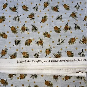 Cheryl HAYNES Fabric | Benartex Moose Lake Pine Cone gray - Picture 1 of 1