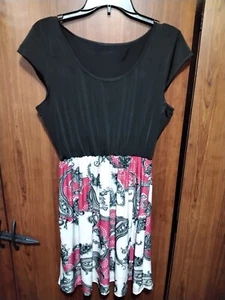 Schwarz rotes Paisley Pullover Kleid 2x plus - Bild 1 von 1