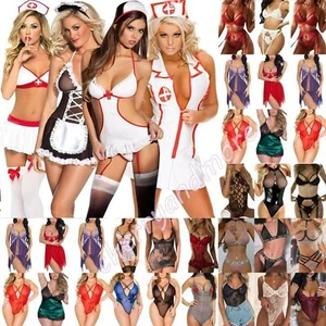 Women Sexy Lingerie Babydoll Bodysuit Underwear Nightwear Uniform Outfits Pjs ▪ - Picture 1 of 39
