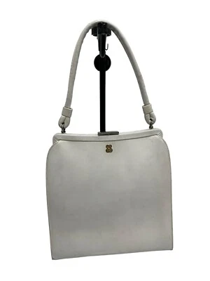 Vintage MCM 1950s White Top Clasp Bag Clutch Purse W/ Coin Purse And Mirror - Image 1 of 4