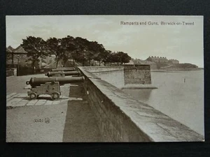 Northumberland BERWICK ON TWEED Ramparts & Guns c1906 RP Postcard by Valentine - Picture 1 of 2