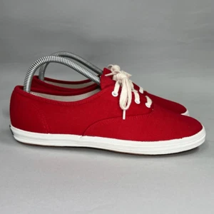 Keds Champion Original Sneakers Women's Size 8 Red Canvas Low Top Lace Up Shoes - Picture 1 of 11