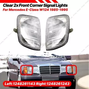 Frontblinker Vorne Weiß Blinker Silber Set für Mercedes W124 E-Klasse 1985-1995 - Afbeelding 1 van 7