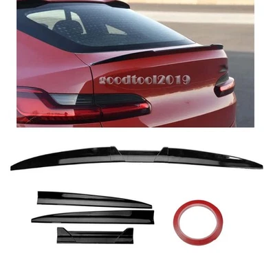 For Hyundai Sonata Elantra Gloss Black Rear Trunk Spoiler Lip Top Roof Wing Trim - Image 1 of 4
