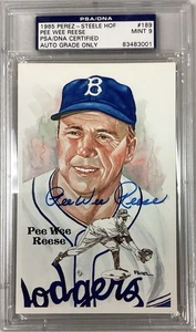 Pee Wee Reese Signed Perez Steele Postcard Dodgers HOF Autograph PSA/DNA Mint 9 - Picture 1 of 2