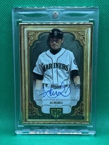 2024 Topps Gilded Collection Ichiro Suzuki Gold Frame Auto Emerald /25 Mariners - Picture 1 of 2