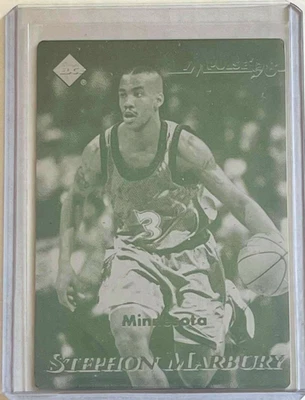 1/1 STEPHON MARBURY GA TECH 1998 EDGE IMPULSE PRINTING PLATE NEW YORK NY KNICKS - Image 1 of 2