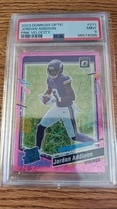 Jordan Addison 271 2023 Donruss Optic Pink Velocity /79 PSA 9 - Picture 1 of 2