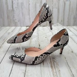 J Crew Lucie hochhackige Leder-Pumps mit Schlangenprägung spitz zulaufend Größe 8,5 Italien - Bild 1 von 11