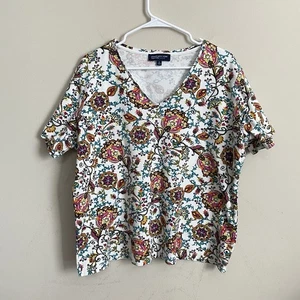 Camiseta Jones New York Signature Mujer Floral Cuello en V 3X - Imagen 1 de 5