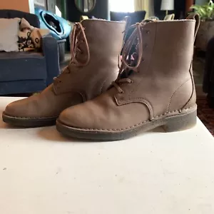 Clarks Originals Boots Womens 6 MARU MALI Combat Desert Tan Brown Leather Gum - Picture 1 of 9