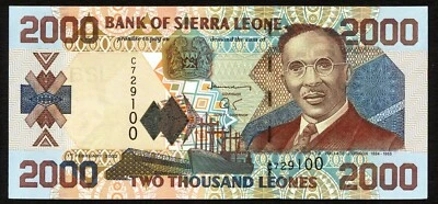 Sierra Leone 2000 leones 2002.02.01. I. T. A. Wallace-Johnson P26a Prefix C7 UNC - Image 1 of 4