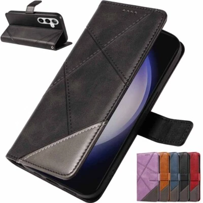 For Samsung S24 S23 S22 S21 S20 S10 S9 Plus Flip Wallet Stand Leather Case Cover - Image 1 of 4