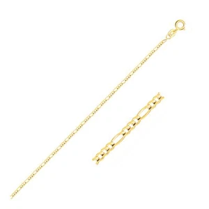 14k Solid Yellow Gold Figaro Anklet Delicate 1.3mm Wide 10" L Spring Ring Clasp - Picture 1 of 2