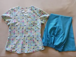 Medical Nursing Uniform Scrubs Barco Junior Top Sz M / Peaches Pants Womens Sz S - Picture 1 of 10