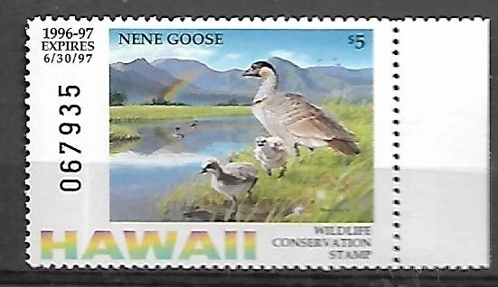 Hawaii USA (1996-1997) -$5 Wildlife Conservation Stamp - Nene Goose - Image 1 of 1