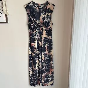 Abito donna Eloquii tie-dye senza maniche maxi elasticizzato cravatta davanti taglia 14 16 usato in ottime condizioni! - Foto 1 di 13